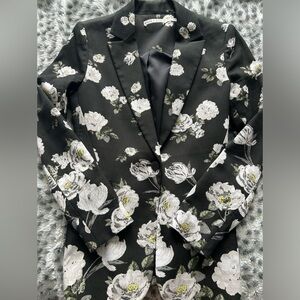 Alice + Olivia Black/White Floral Blazer Women’s Size 4